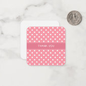 Pink und weiß Polka Punkte Mini danke Karte (Vorderseite/Rückseite Beispiel)