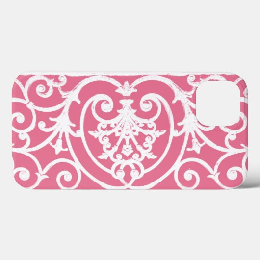 Pink und weiß scrollwork Case-Mate iPhone Gehäuse Hülle (Rückseite (Horizontal))