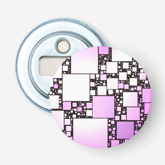 Pink und Weiß Square Tanzabende Flaschenöffner (Vorderseite)