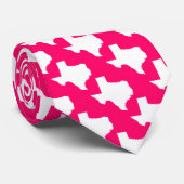Pink und Weiß Texas Muster Krawatte (Gerollt)
