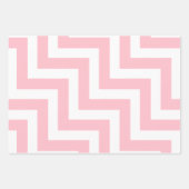 Pink und weiß Unterschiedliche Größen Diagonal Zic Geschenkpapier Set (Vorderseite)