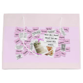 Pink und weiß Wie Liebe ich den Geschenkbeutel? Große Geschenktüte (Vorderseite)
