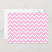 Pink und weiß Zigzag Muster. Postkarte (Vorne/Hinten)