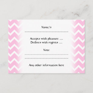 Pink und weiß Zigzag Muster. RSVP Karte