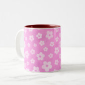 Pink und weiße Blume Kaffee & Tee Tasse (Vorderseite Links)