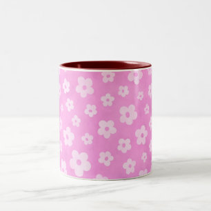 Pink und weiße Blume Kaffee & Tee Tasse