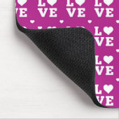 PINK UND WEISSE LIEBE MIT HERZEN MOUSEPAD (Ecke)
