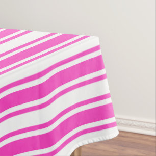 Pink- und Weißsüßigkeitsstreifen Tischdecke