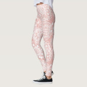 Pink und White Boho Mandala Pattern Yoga Leggings (Links)