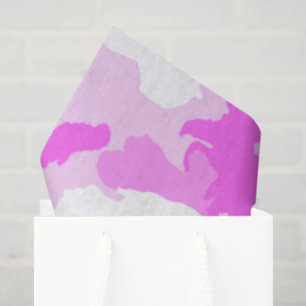 Pink und White Camouflage Muster Seidenpapier