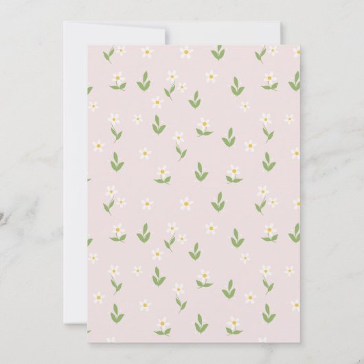 Pink und White Daisy Baby Dusche Einladung (Rückseite)