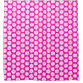 Pink und White Daisy Blume Muster Duschvorhang (Vorderseite)