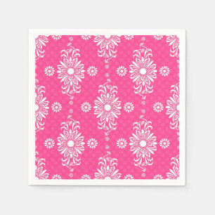 Pink und White Daisy Blumenmuster Papier Napkins Serviette