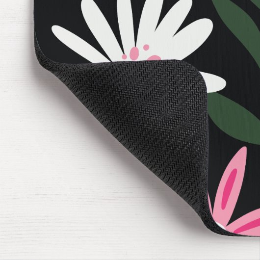 Pink und White Daisy Muster Mousepad (Ecke)