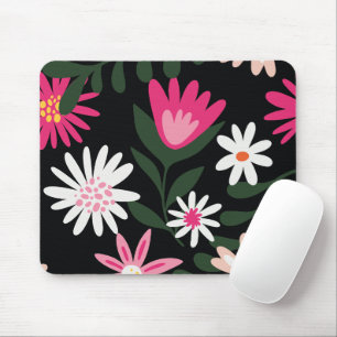 Pink und White Daisy Muster Mousepad