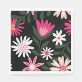 Pink und White Daisy Muster Serviette (Vorderseite)