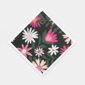 Pink und White Daisy Muster Serviette (Ecke)