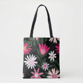 Pink und White Daisy Muster Tasche (Vorderseite)