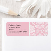 Pink und White Damask Adressenbeschriftungen (Insitu)