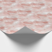 Pink und White Feather Muster Bridal Geschenkpapier (Ecke)