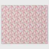 Pink und White Feather Muster Bridal Geschenkpapier (Flach)