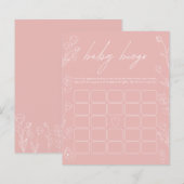 Pink und White Floral Bingo Baby Duschgame (Vorne/Hinten)