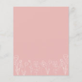 Pink und White Floral Bingo Baby Duschgame (Rückseite)