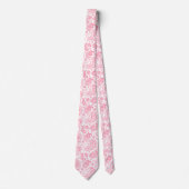 Pink und White Floral Paisley Muster Krawatte (Vorderseite)