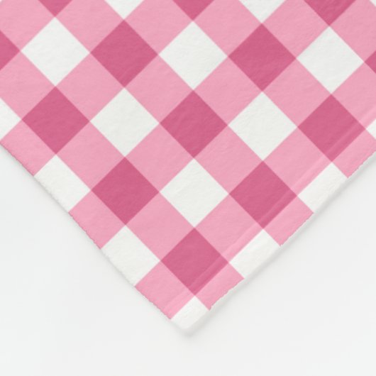 Pink und White Gingham Karo Fleecedecke (Ecke)