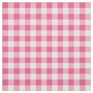 Pink und White Gingham Karo Stoff