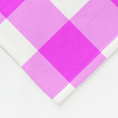 Pink und White Gingham Muster Fleecedecke (Ecke)