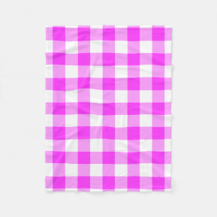 Pink und White Gingham Muster Fleecedecke