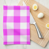 Pink und White Gingham Muster Handtuch (Viertel Falte)