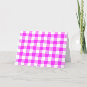 Pink und White Gingham Muster Karte