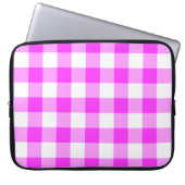 Pink und White Gingham Muster Laptopschutzhülle (Vorderseite)