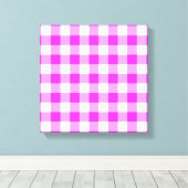Pink und White Gingham Muster Leinwanddruck (Insitu (Holzboden))