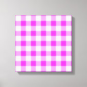Pink und White Gingham Muster Leinwanddruck (Vorderseite)