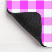 Pink und White Gingham Muster Mousepad (Ecke)