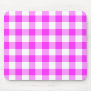 Pink und White Gingham Muster Mousepad