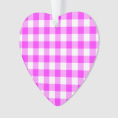 Pink und White Gingham Muster Ornament (Vorderseite)
