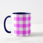Pink und White Gingham Muster Tasse (Links)