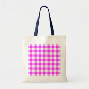 Pink und White Gingham Muster Tragetasche