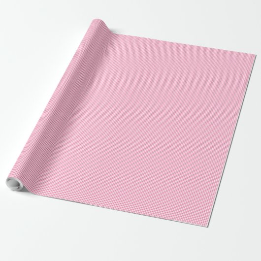 Pink und White Gingham Wrapping Paper Geschenkpapier (Ungerollt)