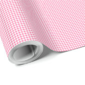 Pink und White Gingham Wrapping Paper Geschenkpapier (Rolleneckpunkt)