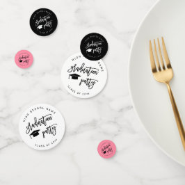 Pink und White Graduation Party-Klasse für Cocktai Konfetti