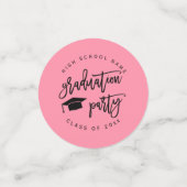 Pink und White Graduation Party-Klasse für Cocktai Konfetti (Klein Vorderseite)