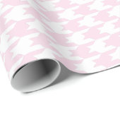 Pink und White Hahnentrittmuster Muster Geschenkpapier (Rolleneckpunkt)