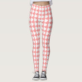 Pink und White Heart Pattern Girly Leggings (Vorderseite)