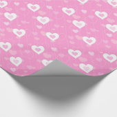 Pink und White Hearts Musterpapier Geschenkpapier (Ecke)