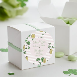 Pink und White Irish Baby Girl Vielen Dank Runder Aufkleber